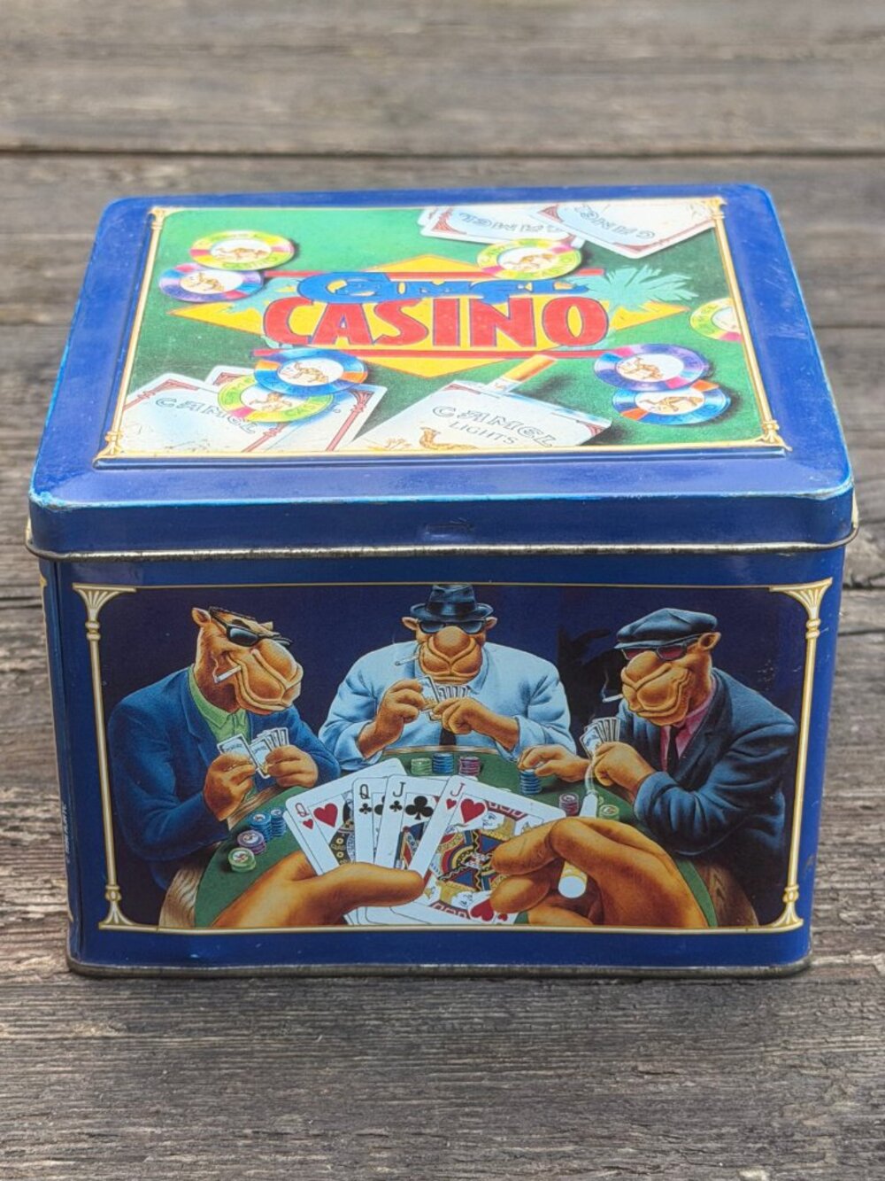 Vintage Joe Camel Poker Set of Chips and Collector Tin Box NO Cards